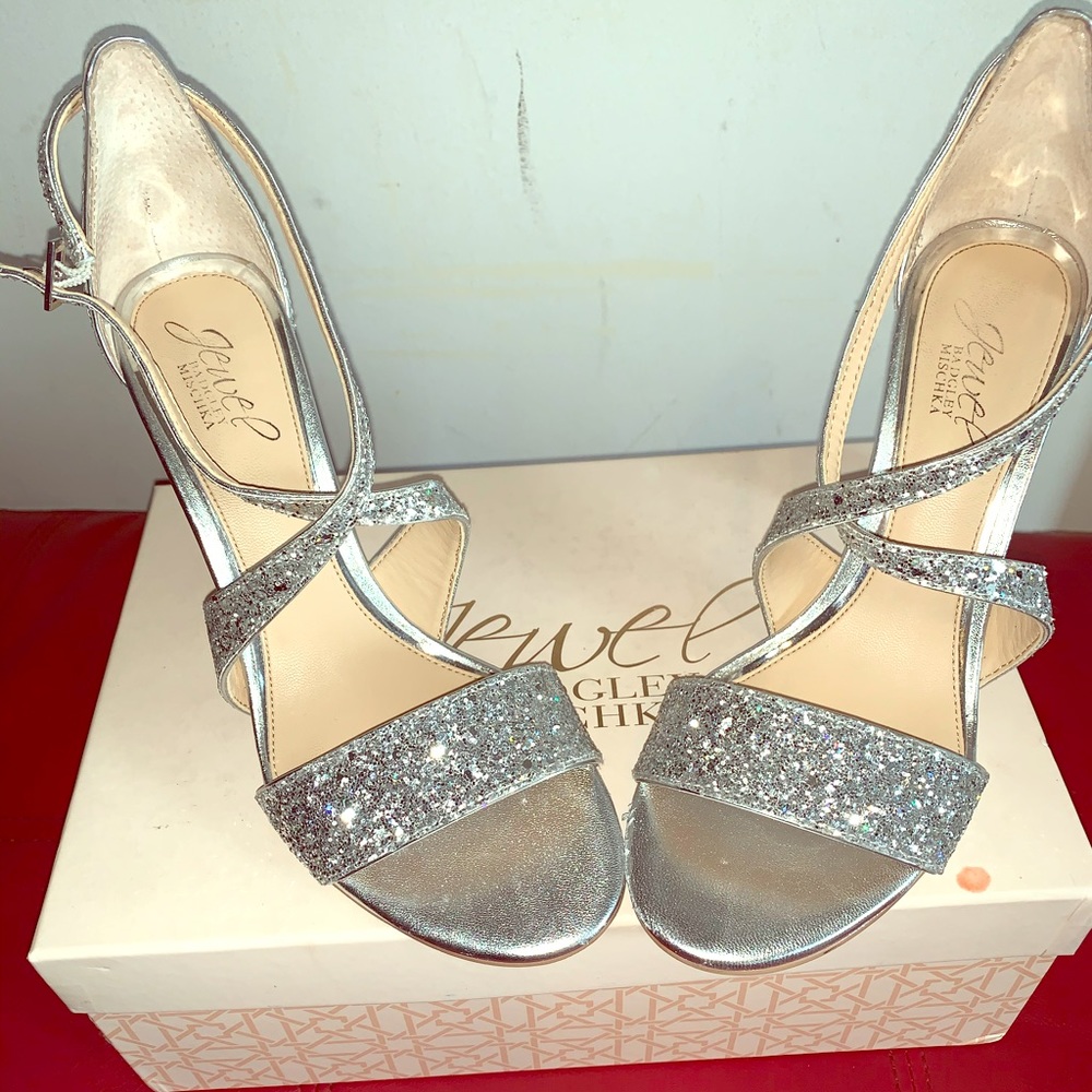 Glitter sandals gently used size 8